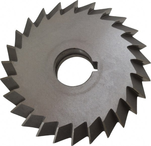 Value Collection - 4° 4" Cut Diam, 3/4" Cut Width, 1" Arbor, High Speed Steel Double-Angle Cutter - Exact Tooling