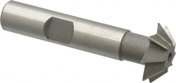 Value Collection - 3/4" Diam x 3/16" Width of Cut, 45° Included Angle, Shank Connection, High Speed Steel Single Angle Cutter - 3/8" Shank Diam, 2-1/8" Overall Length, Right Hand Cut, Uncoated - Exact Tooling