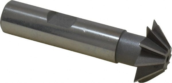 Value Collection - 1" Diam x 5/16" Width of Cut, 45° Included Angle, Shank Connection, High Speed Steel Single Angle Cutter - 1/2" Shank Diam, 2-1/2" Overall Length, Right Hand Cut, Uncoated - Exact Tooling