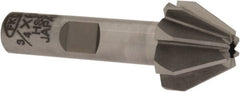 Interstate - 3/4" Large x 5/16" Small Diam, 17/32" Width of Cut, 60° Included Angle, High Speed Steel Face Angle Cutter - 3/8" Shank Diam, 2-3/32" Overall Length, Weldon Flat - Exact Tooling