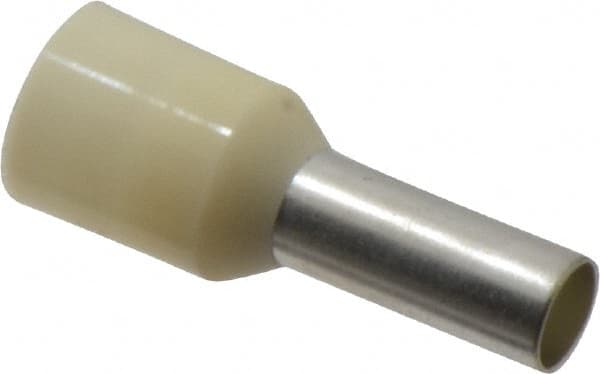 ACI - 8 AWG, Partially Insulated, Crimp Electrical Wire Ferrule - 12mm Long x 4.9mm Diameter Pin, 21-1/2mm Overall Length - Exact Tooling