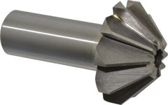 Interstate - 1-5/8" Large x 5/8" Small Diam, 11/16" Width of Cut, 90° Included Angle, High Speed Steel Face Angle Cutter - 3/4" Shank Diam, 2-11/16" Overall Length, Weldon Flat - Exact Tooling