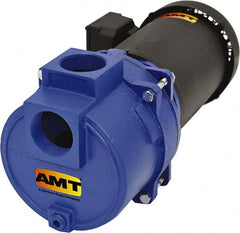 American Machine & Tool - 230/460 Volt, 8/4 Amp, 3 Phase, 3 HP, Self Priming Sewage Trash Pump - 56J Frame, 2 Inch Inlet, TEFC Motor, Cast Iron Housing, Stainless Steel Impeller, Buna N Seal - Exact Tooling