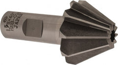 Interstate - 1-5/8" Large x 5/8" Small Diam, 1-1/16" Width of Cut, 60° Included Angle, Cobalt Face Angle Cutter - 3/4" Shank Diam, 3-1/16" Overall Length, Weldon Flat - Exact Tooling