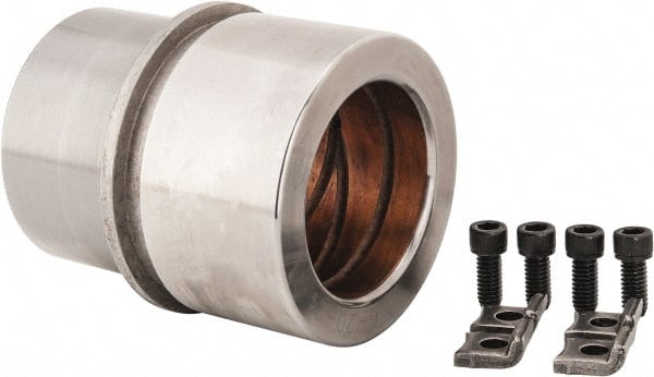 Dayton Lamina - 2-1/2" ID x 4-3/8" OAL, Steel, Bronze Plated Die & Mold Shoulder Bushing - Shoulder, 3.659" Bottom OD, 3-1/4" Top OD, 3.814" Collar OD, 2-1/2" Under Collar, 1-7/8" Above Collar - Exact Tooling