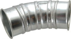 Made in USA - 5" ID Galvanized Duct 45° Elbow - 7.86" Long, 22 Gage - Exact Tooling