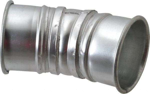 Made in USA - 4" ID Galvanized Duct 30° Elbow - 5.8" Long, 22 Gage - Exact Tooling