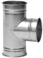Made in USA - 5" ID Galvanized Duct T-Branch - 13" Long, 22 Gage - Exact Tooling