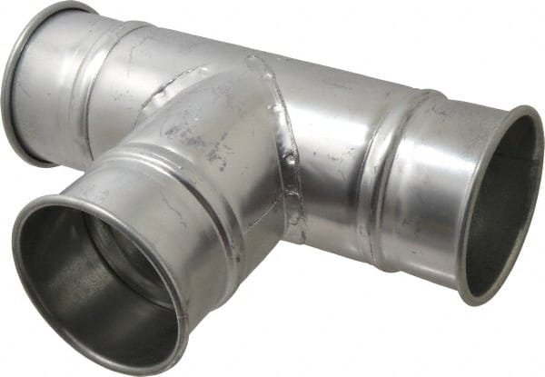 Made in USA - 4" ID Galvanized Duct T-Branch - 12" Long, 22 Gage - Exact Tooling