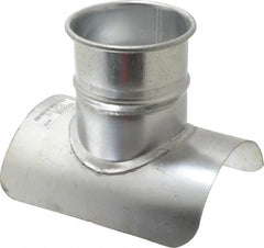 Made in USA - 6-4" ID Galvanized Duct Tap-In - 8" Long, 24 to 20 Gage - Exact Tooling