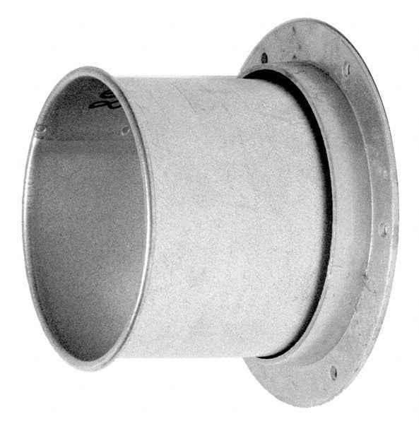 Made in USA - 8" ID Galvanized Duct Flange Adapter - 5" Long, 24 Gage - Exact Tooling