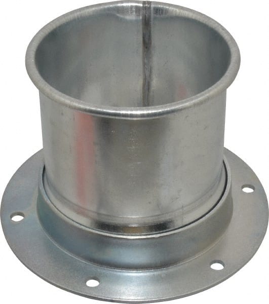 Made in USA - 4" ID Galvanized Duct Flange Adapter - 5" Long, 24 Gage - Exact Tooling