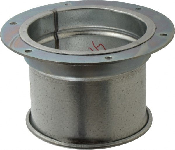 Made in USA - 5" ID Galvanized Duct Flange Adapter - 5" Long, 24 Gage - Exact Tooling