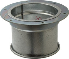 Made in USA - 5" ID Galvanized Duct Flange Adapter - 5" Long, 24 Gage - Exact Tooling
