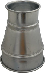 Made in USA - 6-4" ID Galvanized Duct Reducer - 8" Long, 22 Gage - Exact Tooling
