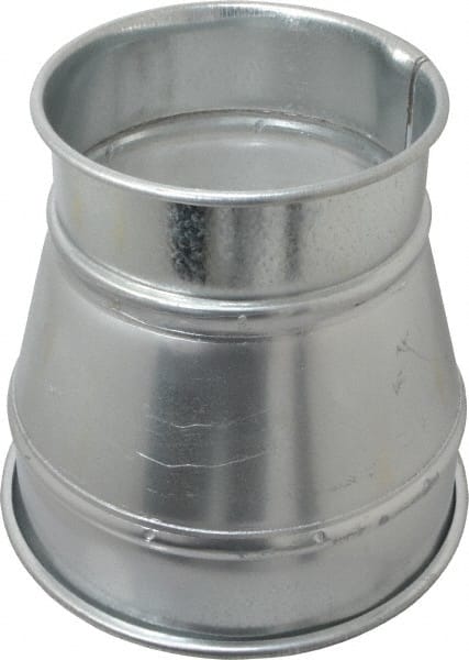 Made in USA - 8-6" ID Galvanized Duct Reducer - 8" Long, 22 Gage - Exact Tooling