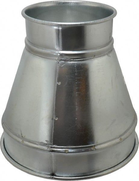 Made in USA - 10-6" ID Galvanized Duct Reducer - 10" Long, 20 Gage - Exact Tooling