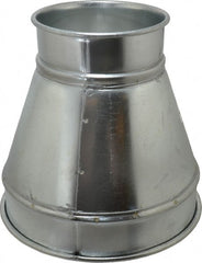 Made in USA - 10-6" ID Galvanized Duct Reducer - 10" Long, 20 Gage - Exact Tooling