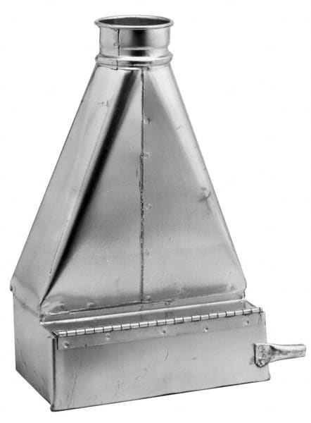 Made in USA - 4" ID Galvanized Duct Floor Sweep - 17" Long, 24 Gage - Exact Tooling