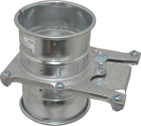 Made in USA - 4" ID Galvanized Duct Blast Gate - 7" Long, 24 Gage - Exact Tooling