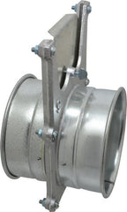 Made in USA - 6" ID Galvanized Duct Blast Gate - 10" Long, 24 Gage - Exact Tooling