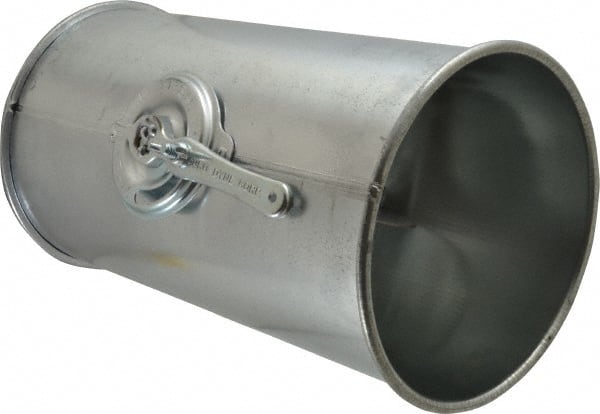 Made in USA - 6" ID Galvanized Duct Butterfly Valve - 8" Long, 24 Gage - Exact Tooling