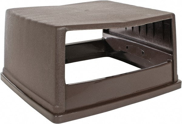 Rubbermaid - Rectangle Lid for Use with 56 Gal Rectangular Trash Cans - Brown, Polyethylene, For Glutton Trash Cans - Exact Tooling
