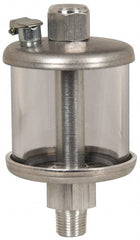 LDI Industries - 1 Outlet, Polymer Bowl, 3.79 L No Flow Control Oil Reservoir - 5/8-18 UNF Outlet, 5-1/2" Diam x 15-3/16" High, 60°C Max - Exact Tooling