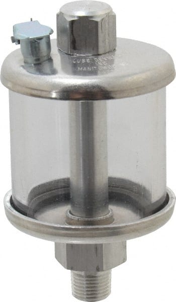 LDI Industries - 1 Outlet, Polymer Bowl, 29.6 mL No Flow Control Oil Reservoir - 1/8 NPTF Outlet, 1-1/2" Diam x 3" High, 60°C Max - Exact Tooling