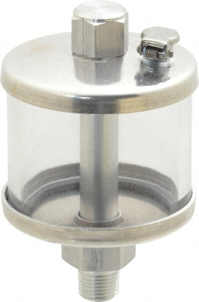 LDI Industries - 1 Outlet, Polymer Bowl, 40.7 mL No Flow Control Oil Reservoir - 1/8 NPTF Outlet, 1-3/4" Diam x 2-15/16" High, 60°C Max - Exact Tooling