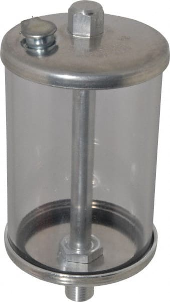 LDI Industries - 1 Outlet, Polymer Bowl, 236.6 mL No Flow Control Oil Reservoir - 1/4 NPTF Outlet, 2-1/2" Diam x 5-3/8" High, 60°C Max - Exact Tooling