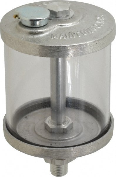 LDI Industries - 1 Outlet, Polymer Bowl, 266.2 mL No Flow Control Oil Reservoir - 1/4 NPTF Outlet, 3" Diam x 5-1/2" High, 60°C Max - Exact Tooling