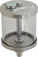LDI Industries - 1 Outlet, Polymer Bowl, 266.2 mL No Flow Control Oil Reservoir - 1/4 NPTF Outlet, 3" Diam x 5-1/2" High, 60°C Max - Exact Tooling
