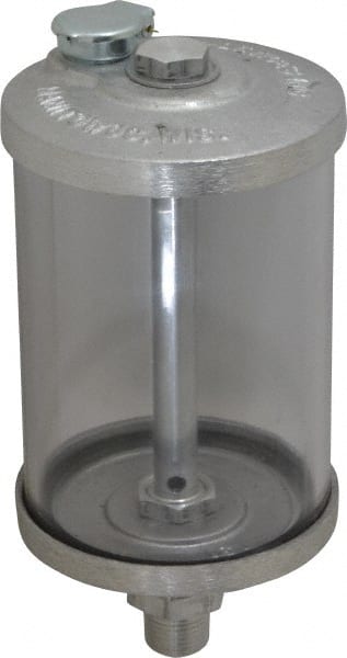 LDI Industries - 1 Outlet, Polymer Bowl, 354.9 mL No Flow Control Oil Reservoir - 3/8 NPTF Outlet, 3" Diam x 6-7/16" High, 60°C Max - Exact Tooling