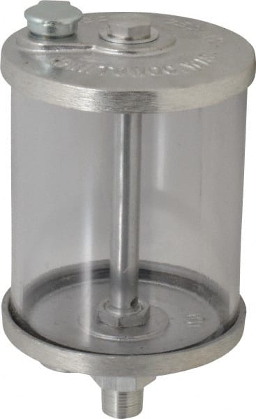 LDI Industries - 1 Outlet, Polymer Bowl, 0.47 L No Flow Control Oil Reservoir - 3/8 NPTF Outlet, 3-1/2" Diam x 6-9/16" High, 60°C Max - Exact Tooling