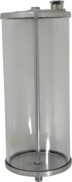 LDI Industries - 1 Outlet, Polymer Bowl, 3.79 L No Flow Control Oil Reservoir - 3/8 NPTF Outlet, 5-1/2" Diam x 14-15/16" High, 60°C Max - Exact Tooling