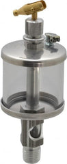 LDI Industries - 1 Outlet, Polymer Bowl, 44.4 mL Manual-Adjustable Oil Reservoir - 1/4 NPTF Outlet, 1-3/4" Diam x 5-3/8" High, 71.11°C Max - Exact Tooling