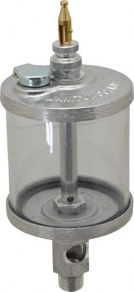 LDI Industries - 1 Outlet, Polymer Bowl, 266.2 mL Manual-Adjustable Oil Reservoir - 3/8 NPTF Outlet, 3" Diam x 7-5/8" High, 71.11°C Max - Exact Tooling