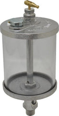 LDI Industries - 1 Outlet, Polymer Bowl, 0.47 L Manual-Adjustable Oil Reservoir - 3/8 NPTF Outlet, 3-1/2" Diam x 8-15/16" High, 71.11°C Max - Exact Tooling