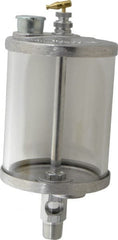 LDI Industries - 1 Outlet, Glass Bowl, 0.95 L Manual-Adjustable Oil Reservoir - 1/2 NPTF Outlet, 4-1/4" Diam x 10.12" High, 121.11°C Max - Exact Tooling