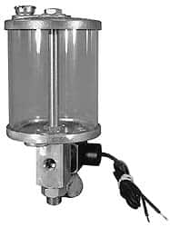 LDI Industries - Acrylic Bowl, 266.2 mL Electric-Adjustable Oil Reservoir - 5/6-18 Straight Outlet, 3" Diam x 6" High - Exact Tooling