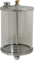 LDI Industries - Acrylic Bowl, 1.9 L Manual-Adjustable Oil Reservoir - 5/6-18 Straight Outlet, 5-1/2" Diam x 10-1/4" High - Exact Tooling
