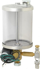 LDI Industries - 1 Outlet, Acrylic Bowl, 0.95 L Electric-Adjustable Oil Reservoir - 4-1/4" Diam x 9-21/64" High, 71.11°C Max - Exact Tooling