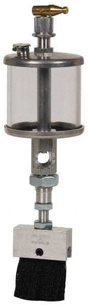 LDI Industries - 1 Outlet, Polymer Bowl, 73.9 mL Manual-Adjustable Oil Reservoir - 1/2-20 UNF Outlet, 2" Diam x 5-3/16" High, 121.1 (Nylon Brush), 60°C (Polymer) Max - Exact Tooling