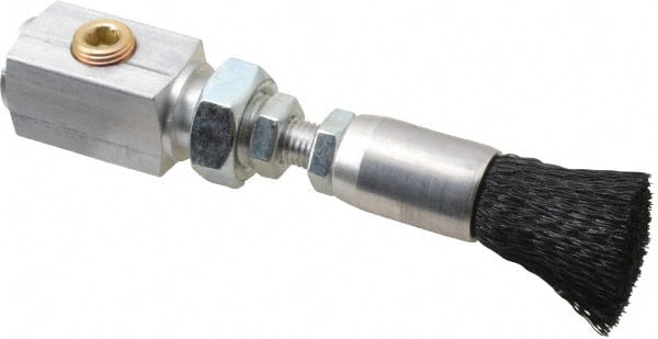 LDI Industries - 5/8" Width/Diam, PTF Thread Oil Reservoir Lubrication Brushes - 1" Bristle Length, 250°F, 3" Length Under Mounting Thread, Straight Shank - Exact Tooling