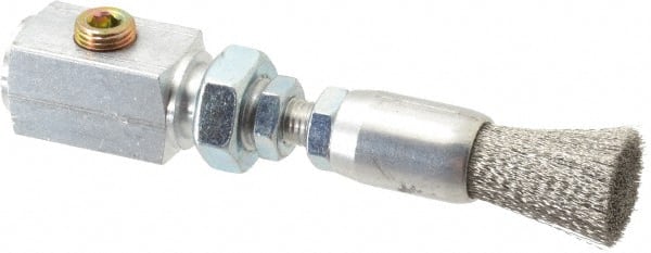 LDI Industries - 5/8" Width/Diam, Oil Reservoir Lubrication Brushes - 1" Bristle Length, 4-1/4" Length Under Mounting Thread, Straight Shank - Exact Tooling