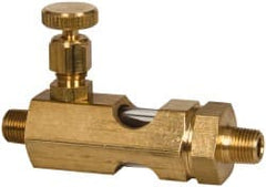 LDI Industries - 1/8 Outlet Thread, 1/8 Inlet Thread, Brass, Straight Valve, Oil Reservoir Needle Valve - 1 Outlet, MNPTF Inlet Thread, MNPTF Outlet Thread - Exact Tooling