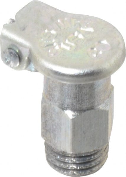 Gits - 1/4-32 Thread, Steel, Zinc Plated, Threaded One Piece, Straight Oil Hole Cover - 11/16" Drive Diam, 5/32" Drive Length, 9/16" Overall Height, 5/32" Thread Length, UNEF Thread - Exact Tooling