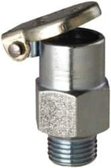 Gits - 5/16-32 Thread, Steel, Zinc Plated, Threaded One Piece, Straight Oil Hole Cover - 13/16" Drive Diam, 1/4" Drive Length, 27/32" Overall Height, 1/4" Thread Length, UNEF Thread - Exact Tooling