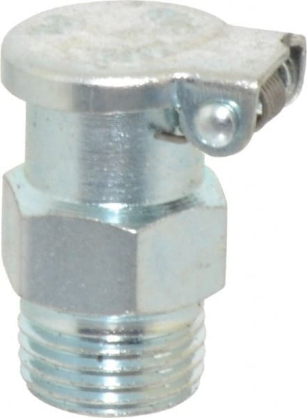 Gits - 1/8-27 Thread, Steel, Zinc Plated, Threaded One Piece, Straight Oil Hole Cover - 13/16" Drive Diam, 1/4" Drive Length, 13/16" Overall Height, 1/4" Thread Length, NPT Thread - Exact Tooling